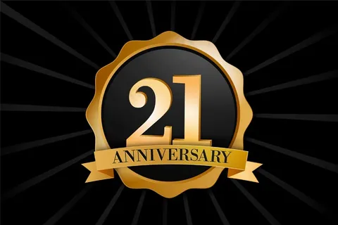 金色 21 周年背景