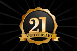 金色 21 周年背景