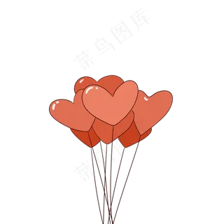 手绘卡通七夕节情人节节日气球