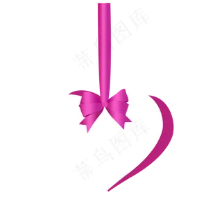 桃红色桃心蝴蝶结素材