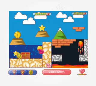 视频游戏场景集图标