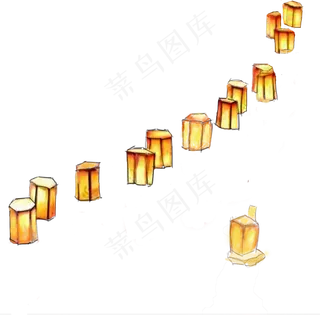 中元节河灯祈福免扣图