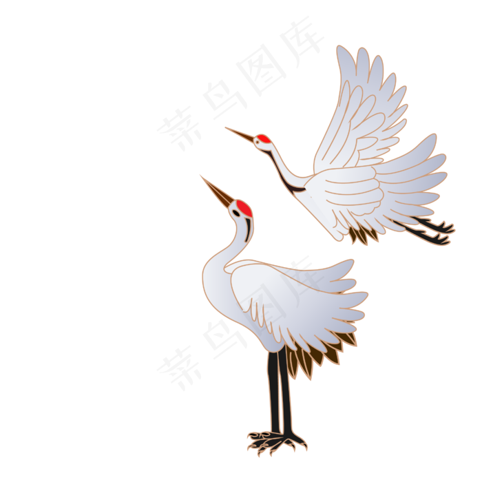 仙鹤重阳节孝敬老人(2835*2835px 300 dpi )ai矢量模版下载
