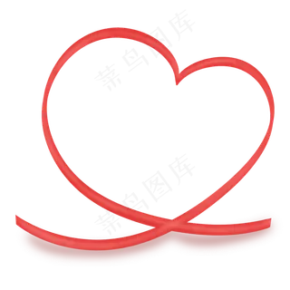 红色细长可爱七夕情人节爱心