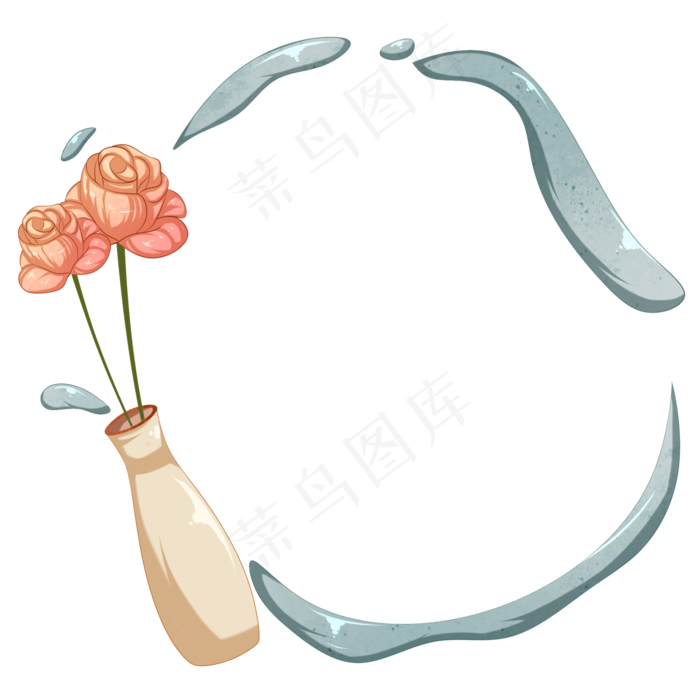 教师节花瓶边框(2000X2000(DPI:299))psd模版下载