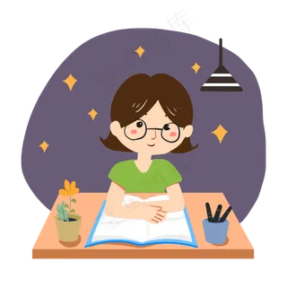 教师节老师夜晚工作形象PNG