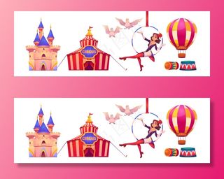 马戏团和艺术家大顶帐篷，空中体操运动员