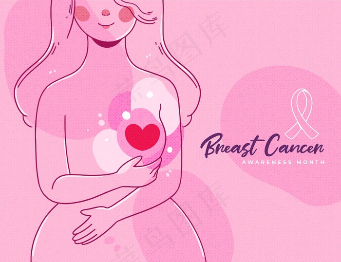 乳腺癌宣传月eps,ai矢量模版下载