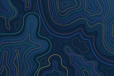 地形图等高线暗夜色调