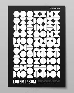 简单几何形状的简约海报