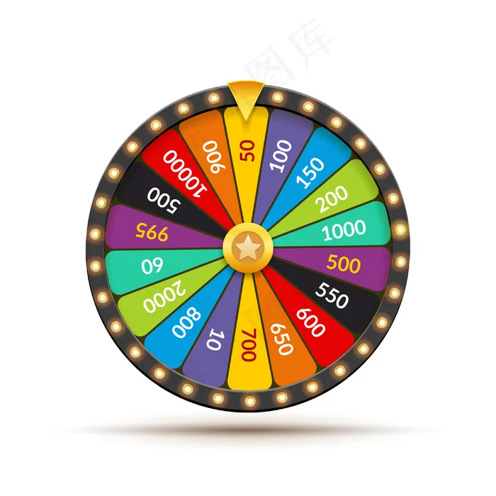 幸运轮彩票幸运插图。赌场的机会游戏。赢得财富轮盘赌。赌博机会休闲eps,ai矢量模版下载