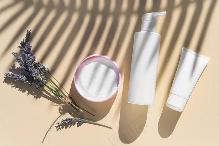 薰衣草霜和阴影水疗护理安排化妆品