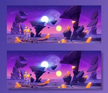 在遥远星系的外星人上的宇航员穿着西装戴着头盔