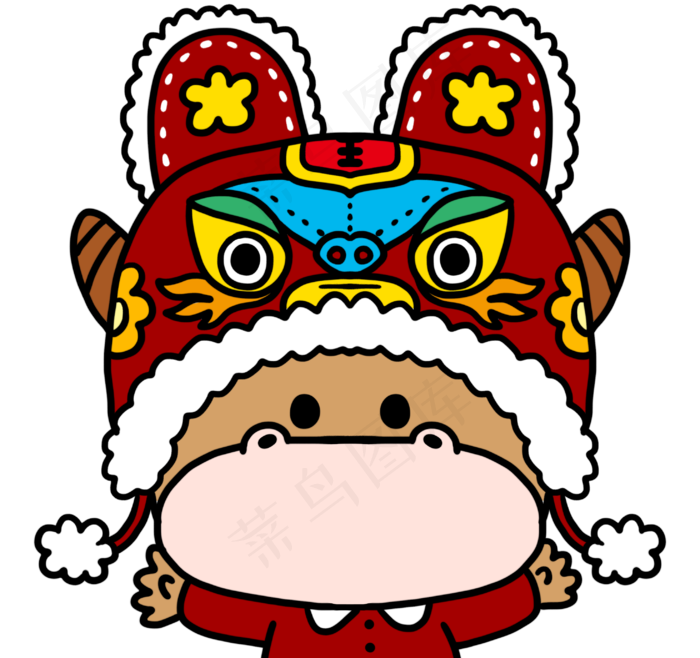 新年牛年虎头帽