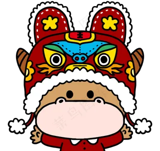 新年牛年虎头帽