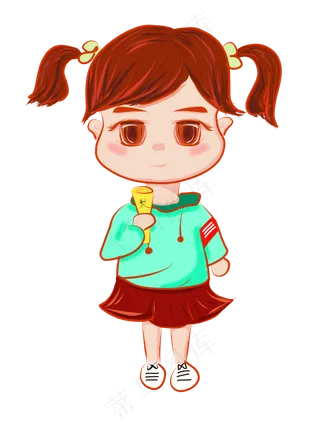 教师节六一儿童节领奖状的双马尾