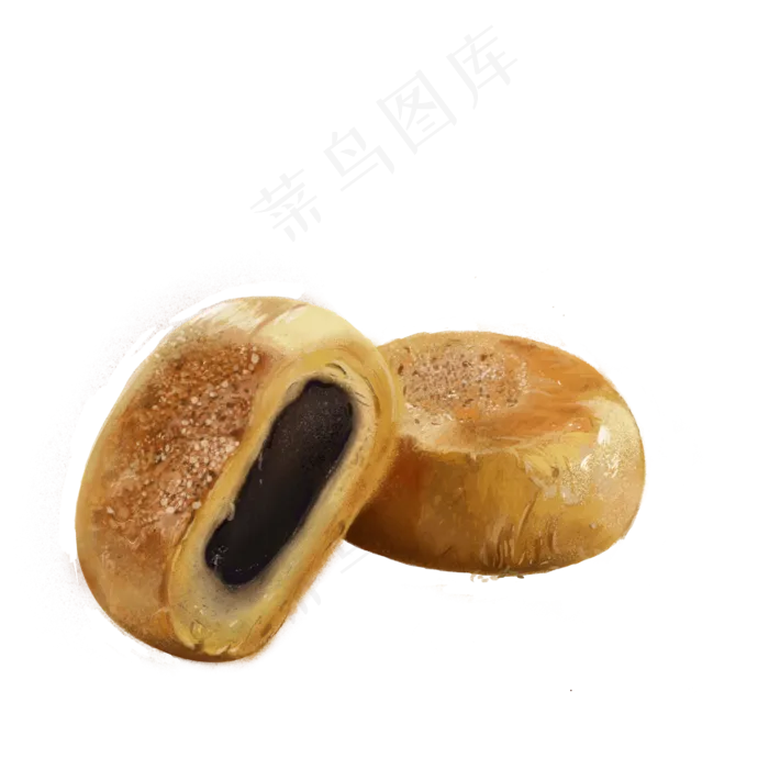 好吃的豆沙饼手绘png免抠素材(2000X2000(DPI:264))psd模版下载
