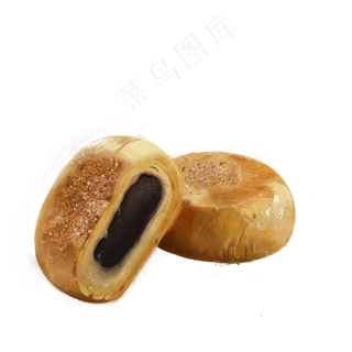 好吃的豆沙饼手绘png免抠素材