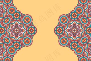 金色矢量豪华装饰曼荼罗设计背景