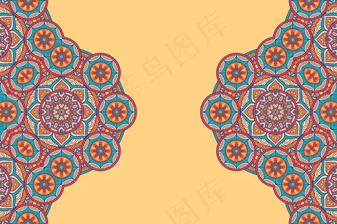 金色矢量豪华装饰曼荼罗设计背景 金色矢量豪华装饰曼荼罗设计背景