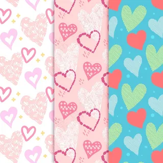 手绘心形图案系列