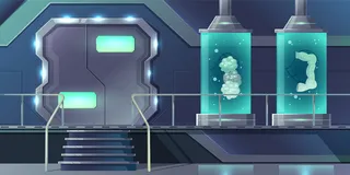 人体内脏克隆卡通概念。胰腺、甲状腺、肠