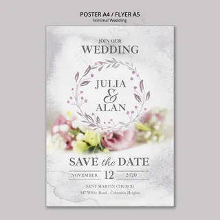 花卉最小婚礼宣传单,DM传单模板