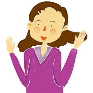 手绘女老师人物可商用元素