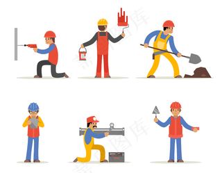 建筑工人、建筑师和工程师。