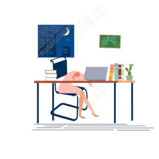 教师节老师辛苦了老师加班手绘矢