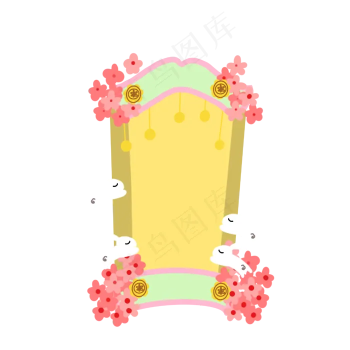 粉色花朵边框(3000X3000(DPI:300))psd模版下载