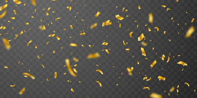 五彩纸屑金丝带。庆祝豪华贺卡。 五彩纸屑金丝带。庆祝豪华贺卡。