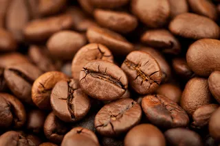 烤咖啡豆的咖啡豆质地背景，选择性聚焦