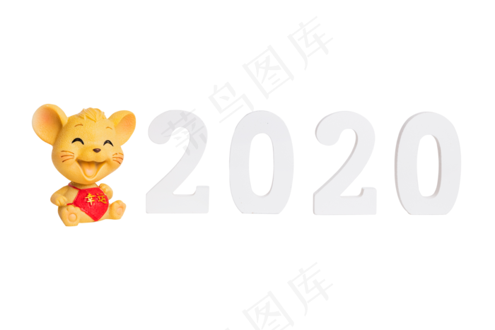 2020年海报金鼠白色背景图片(2000X2000(DPI:300))