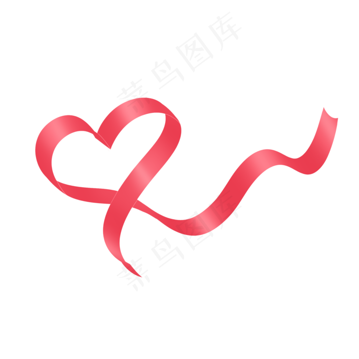 大红色唯美七夕情人节爱心彩带丝