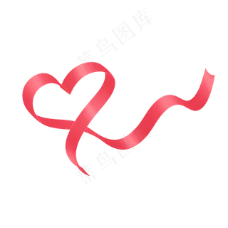 大红色唯美七夕情人节爱心彩带丝