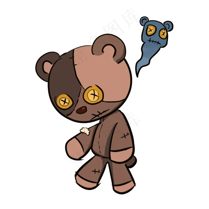 中元节表情包僵尸熊失魂落魄(5000X5000(DPI:300))psd模版下载