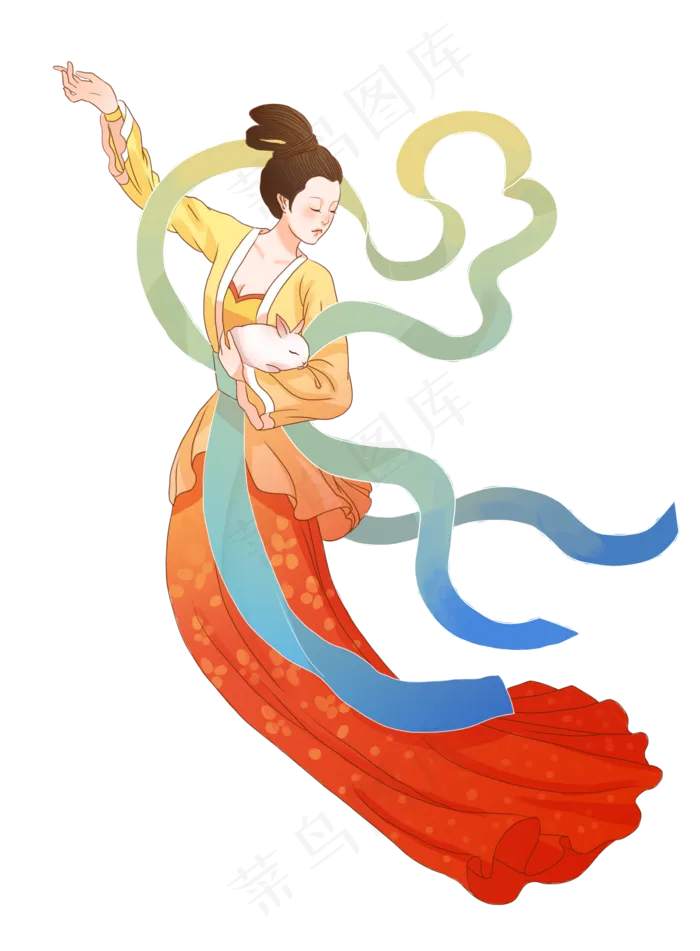 中秋节嫦娥奔月(2000X2717(DPI:300))psd模版下载