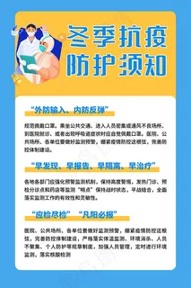 冬季抗疫防护须知海报设计PSD素材 冬季抗疫防护须知海报设计PSD素材