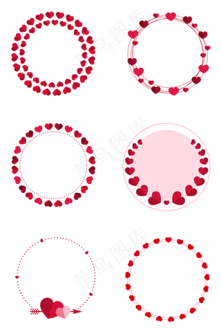 爱心圆形边框组图1