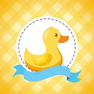 婴儿淋浴卡用橡皮鸭