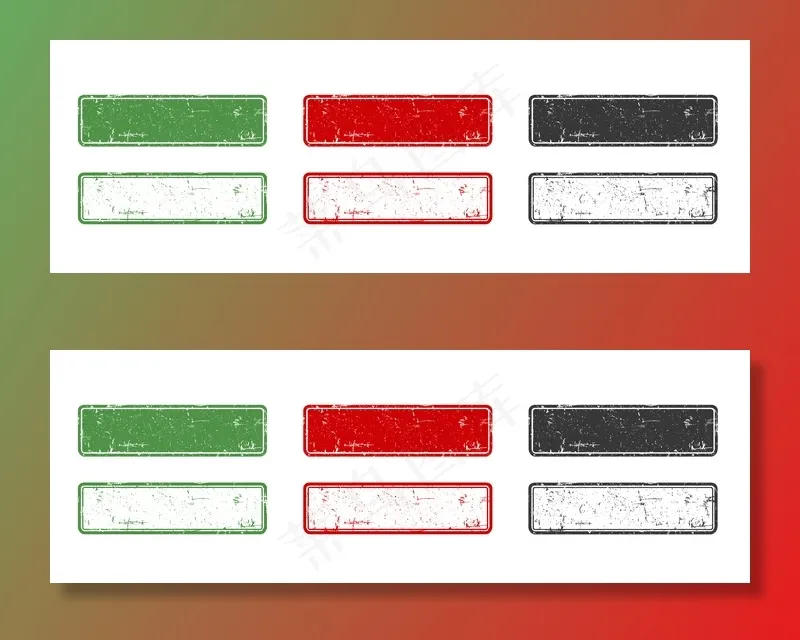 橡皮图章套装eps,ai矢量模版下载