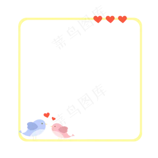 七夕爱情鸟边框