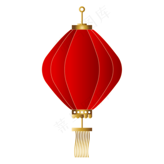 红金剪纸灯笼