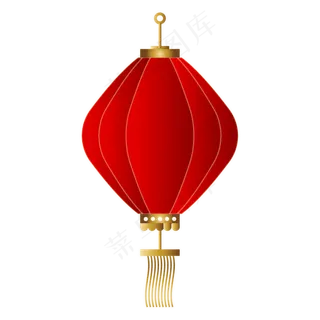红金剪纸灯笼