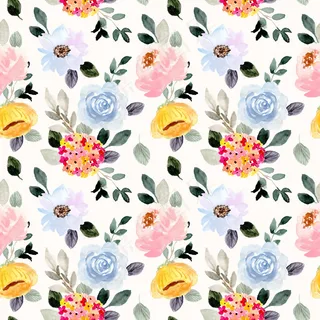 美丽花园水彩无缝图案