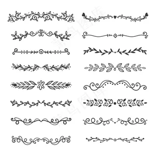 一套手绘装饰隔板