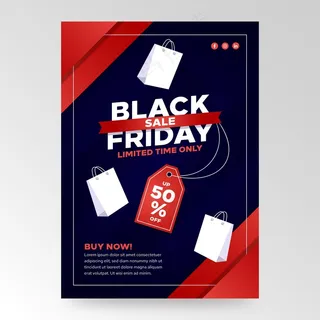 平面设计黑色星期五宣传单,DM传单模板