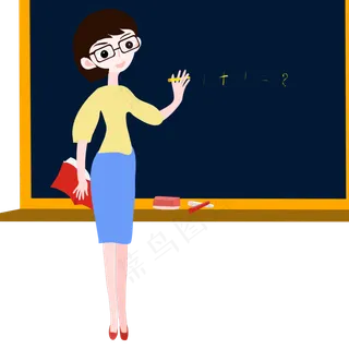 教师节小清新扁平风卡通手绘教师