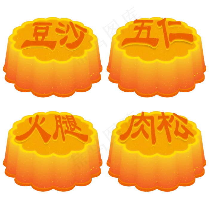 中秋月饼五仁豆沙(4167*4167px 300 dpi )ai矢量模版下载